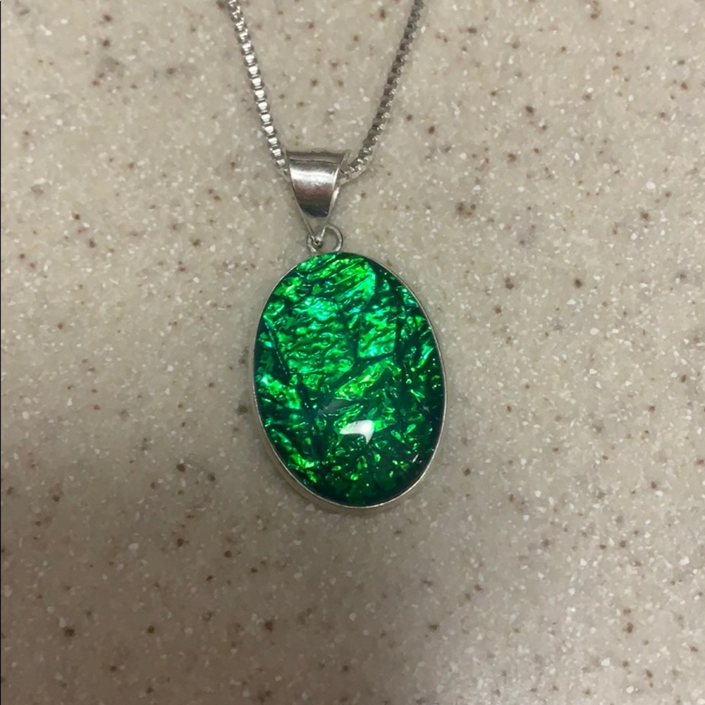 Australian Blue/Green Opal Necklace